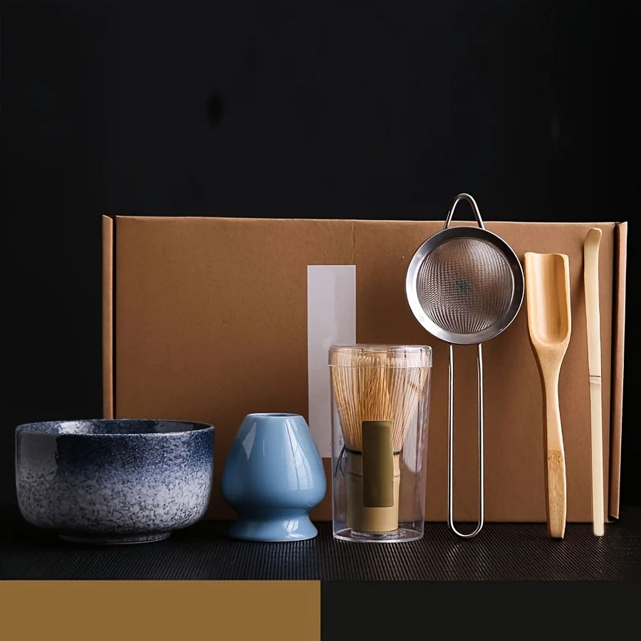 Japanese Matcha Whisk & Bowl Starter Set - 6 Piece