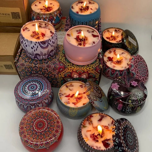 Vintage Scented Soy Wax Candle Jar