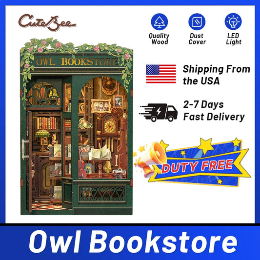 CUTEBEE DIY Book Nook Kit - Wooden 3D Puzzle