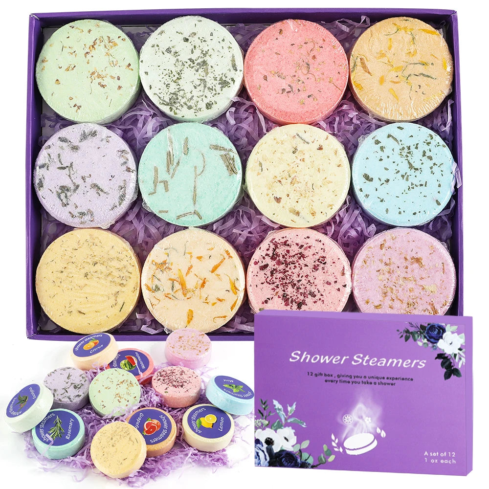 Aromatherapy Shower Steamers Gift Set - 12 Pack