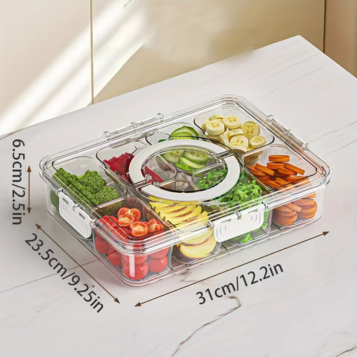 8-Grid Snack Serving Tray with Lid