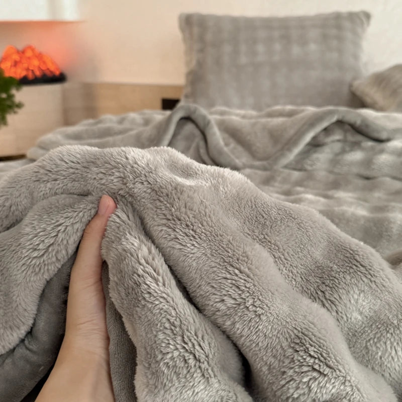 Milk Velvet Plush Fleece Throw Blanket