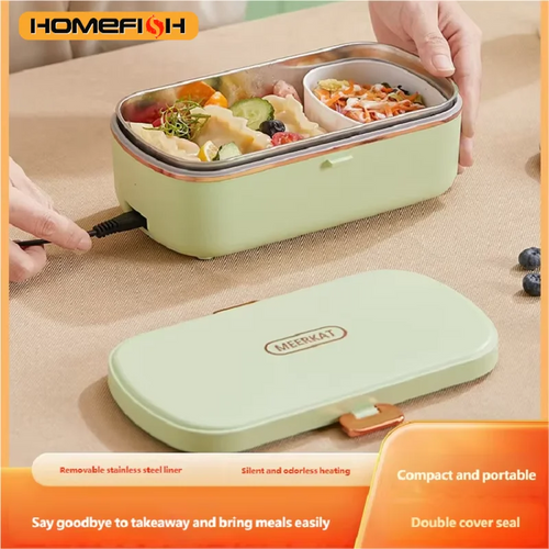 Heated Electric Lunch Box - Stainless Steel