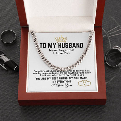 To My Husband / You are my Best Friend, My Soulmate / Cuban Link Chain