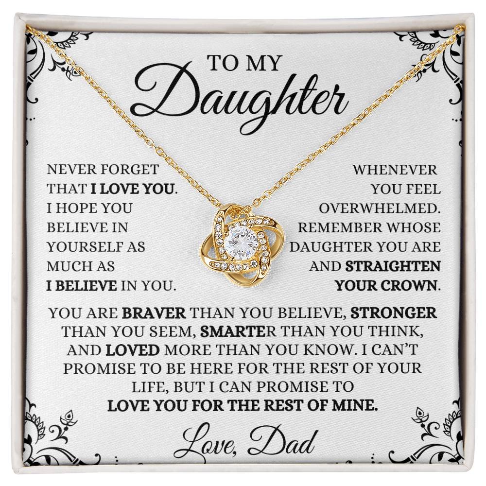 To My Daughter / Never Forget that I Love You / Love Knot Necklace