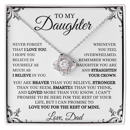 To My Daughter / Never Forget that I Love You / Love Knot Necklace