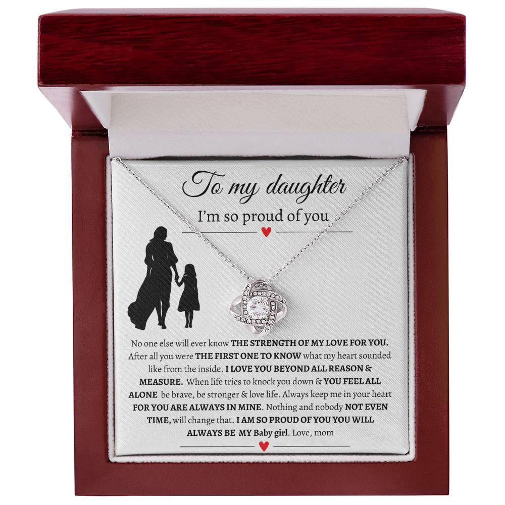 To My Daughter / I'm So Proud Of You / Love Knot Necklace